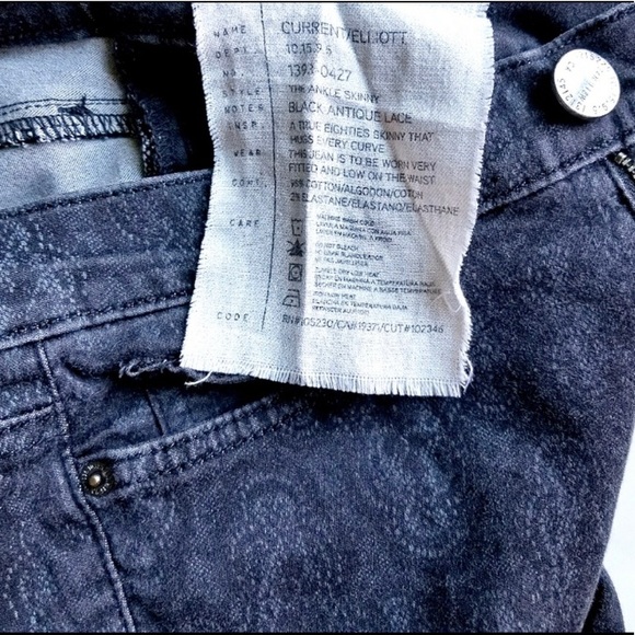 Current Elliot The Ankle Skinny Lace Print Jeans - Picture 5 of 7